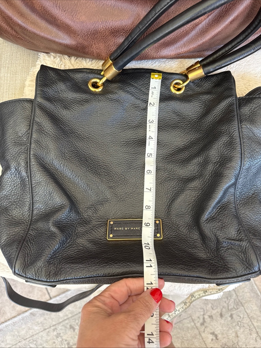 Marc by Marc Jacobs Black Pebble Leather Tote Bag with Gold Hardware - Picture 12 of 12